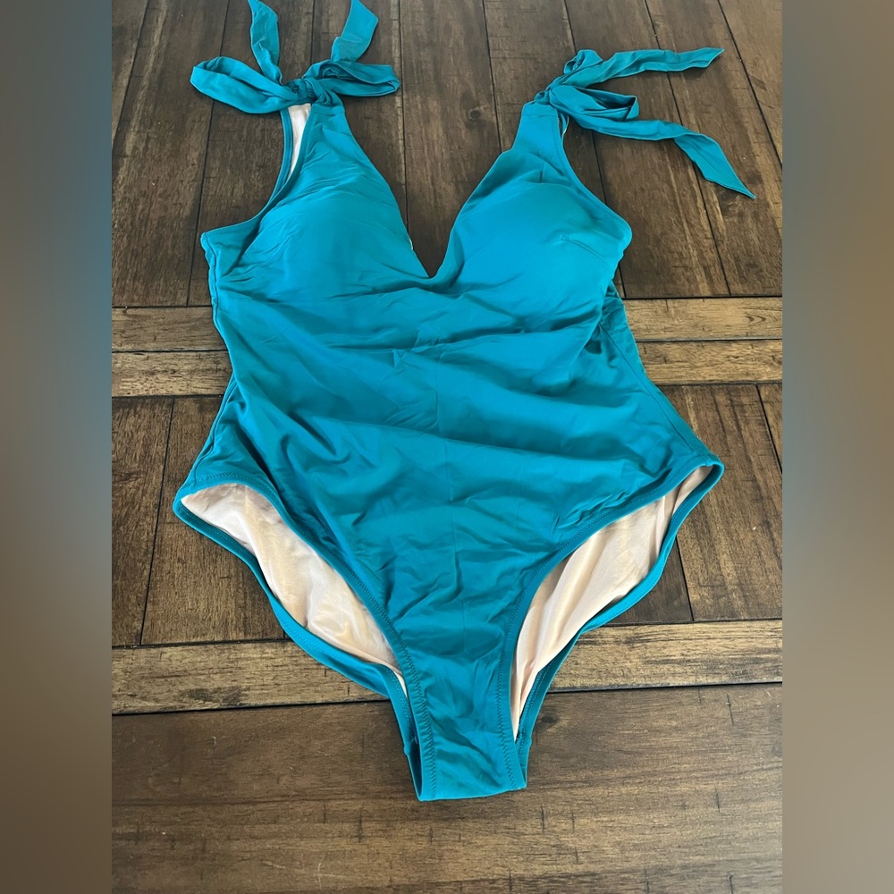 J. Crew Greenish Blue One Piece Swimsuit
